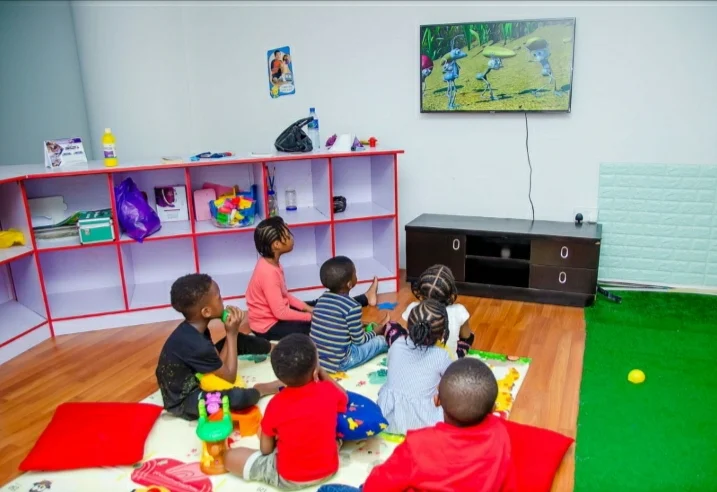Children watching TV